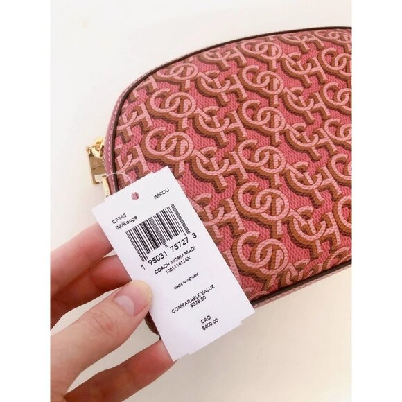 Coach CF343 Madi Crossbody With Coach Monogram Print IN Rouge - Picture 7 of 7
